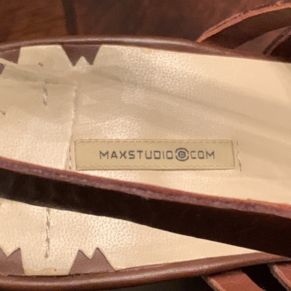 Max Studio Tyson Brown Fine Leather Ankle Strap Dress Shoes. Size 8.5M - Picture 10 of 13